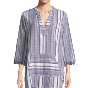 TOMMY BAHAMA Cotton V-Neck Popover Cover-Up Dress sz M Women's